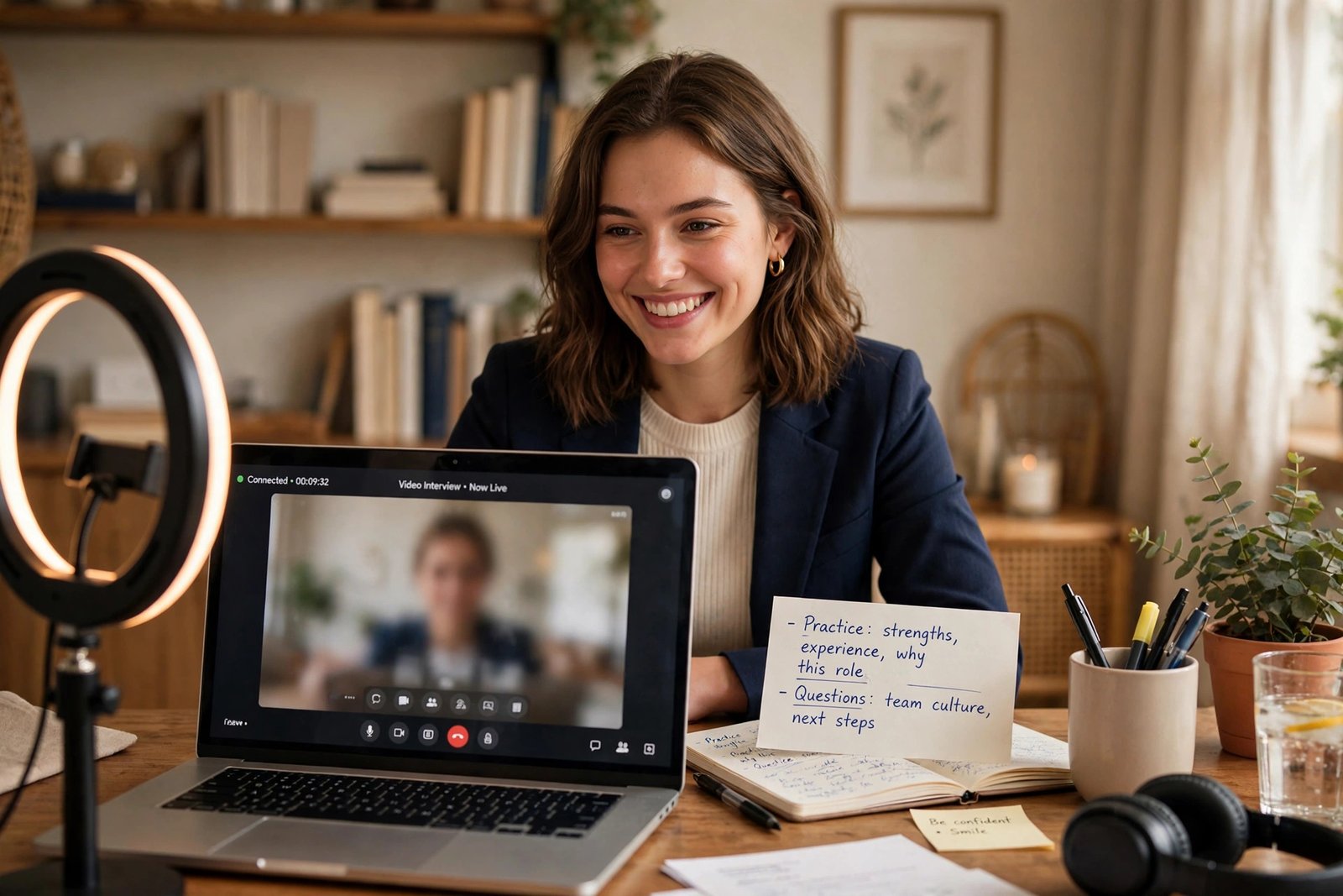 remote job with no experience — video job interview from home